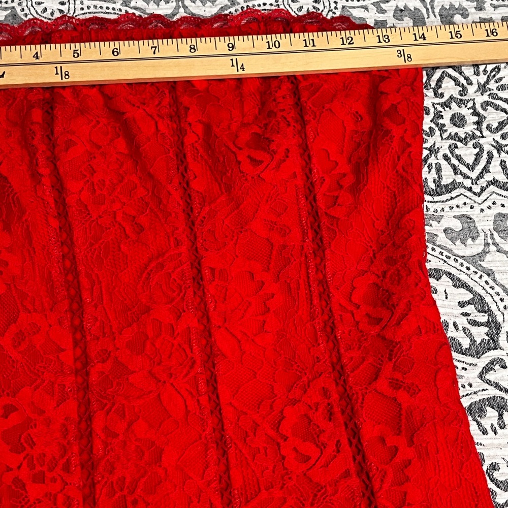 Lovers + Friends Red Lace Ruffle Strapless Mini Dress XXS NWT - Picture 7 of 14